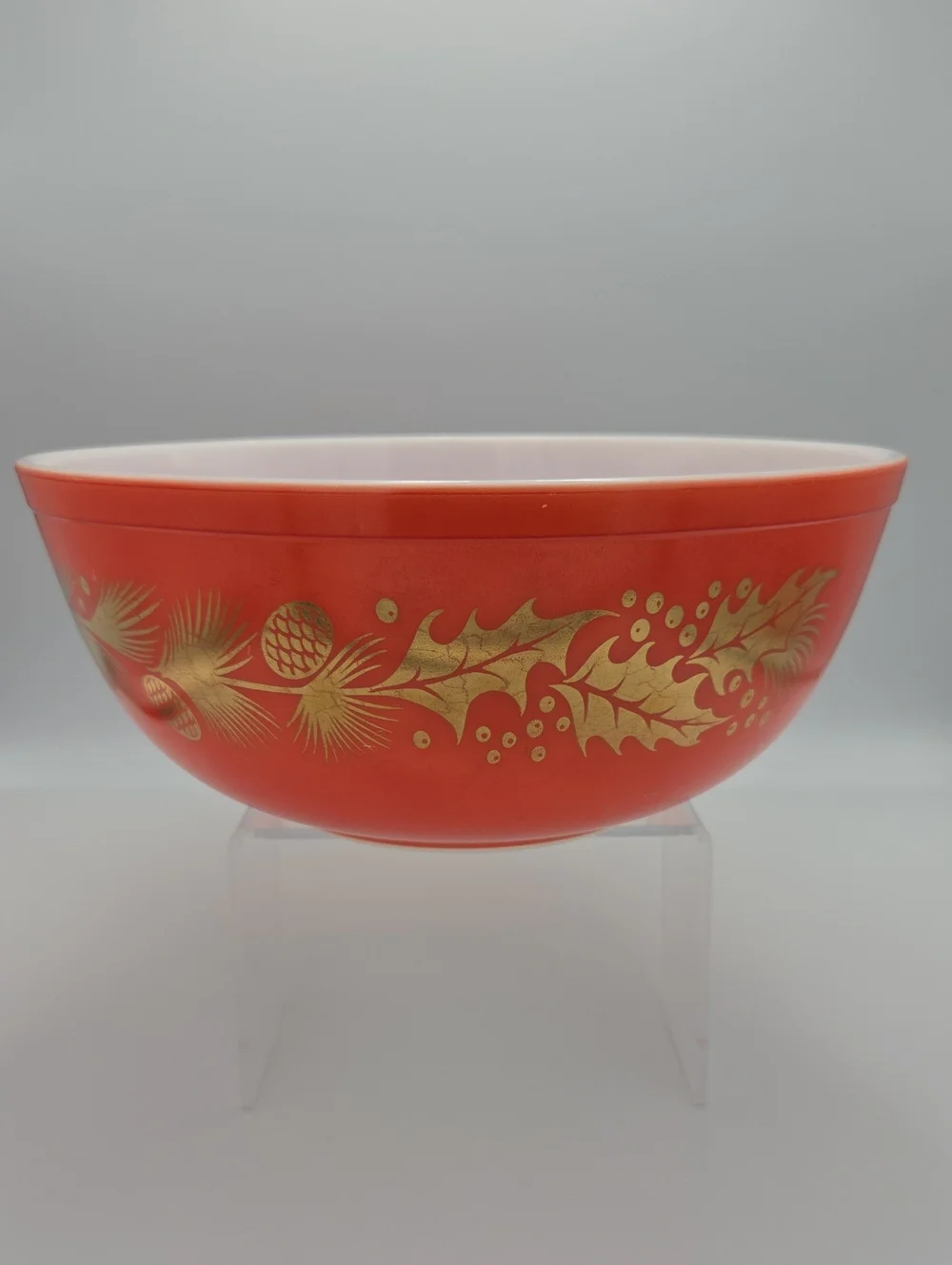Pyrex White Bowl with Red Rim
